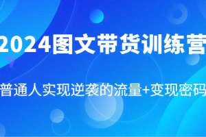 2024图文带货训练营，普通人实现逆袭的流量+变现密码（87节课）