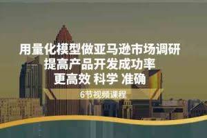 用量化模型做亚马逊市场调研，提高产品开发成功率更高效科学准确
