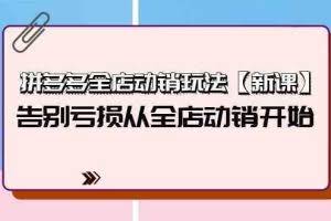拼多多全店动销玩法【新课】，告别亏损从全店动销开始（4节视频课）