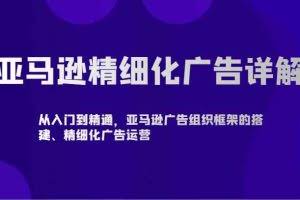 亚马逊精细化广告详解-从入门到精通，亚马逊广告组织框架的搭建、精细化广告运营