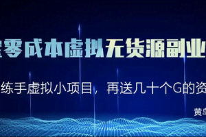 黄岛主淘宝零成本虚拟无货源副业项目2.0，单店月赚5000纯利润！