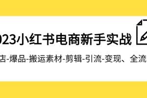 2023小红书电商新手实战课程,开店-爆品-搬运素材-剪辑-引流-变现、全流程
