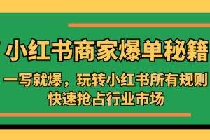 小红书·商家爆单秘籍：一写就爆，玩转小红书所有规则，快速抢占行业市场