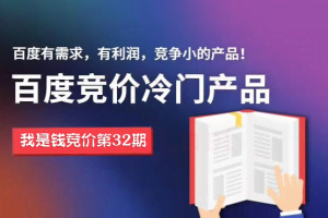 我是钱第32期网授课程百度冷门竞价，月入2-3万（价值4500）
