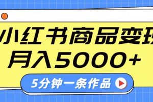 小红书字幕作品玩法，商单变现月入5000+，5分钟一条作品