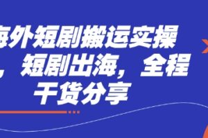 海外短剧搬运实操课，短剧出海，全程干货分享