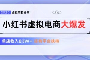 小红书虚拟电商项目，平台大力免费流量扶持，低门槛1拖3玩法