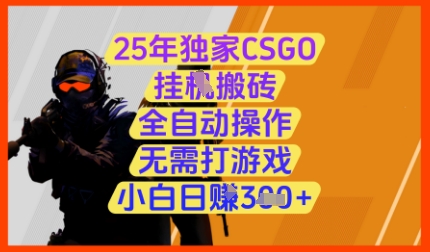 25年独家CSGO挂G搬砖，全自动操作，无需打游戏，小白日入3张+【揭秘】