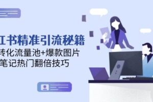 小红书精准引流秘籍，高转化流量池+爆款图片，笔记热门翻倍技巧