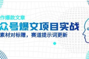 公众号爆文项目实战，AI创作爆款文章，起号素材对标赠（附赛道AI提示词）