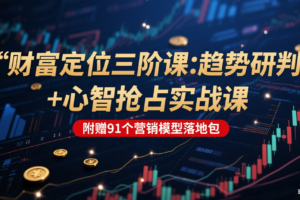 财富定位三阶：趋势研判 + 心智抢占实战课，附赠91个营销模型落地包