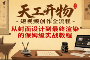 天工开物短视频创作全流程，从封面设计到最终渲染的保姆级实战教程