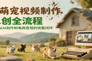 AI萌宠视频制作二创全流程，实现从AI创作到电商变现的完整闭环