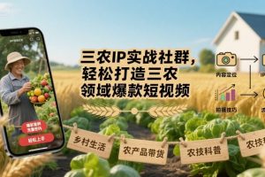 三农IP实战社群，轻松打造三农领域爆款短视频