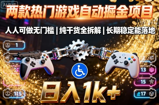 两款热门游戏自动掘金项目,人人可做无门槛,纯干货全拆解,长期稳定能落地,日入1k+【揭秘】