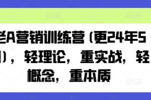 老A营销训练营(更25年10月)，轻理论，重实战，轻概念，重本质