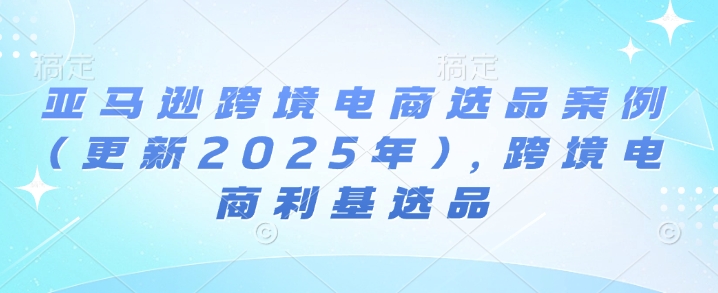 亚马逊跨境电商选品案例(更新2025年10月),跨境电商利基选品