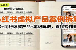 小红书虚拟产品案例拆解：100+同行爆款产品+笔记玩法，直接抄作业
