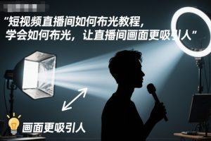 短视频直播间如何布光教程，学会如何布光，让直播间画面更吸引人