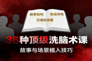 36种顶级洗脑术课：故事/数字/权威/场景/催眠等，掌握心理操控与认知影响技巧