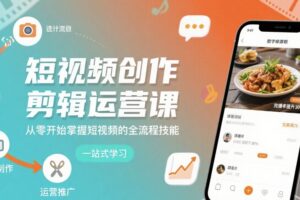 短视频创作剪辑运营课，从零开始掌握短视频的全流程技能