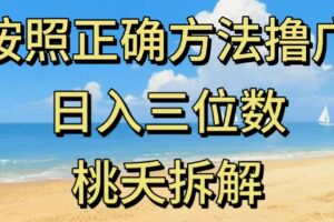 最新零撸看广告賺米，按照正确方法撸广，日入三位数，适合学生宝妈上班族