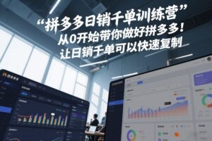 拼多多日销千单训练营，从0开始带你做好拼多多，让日销千单可以快速复制(更新26年1月)