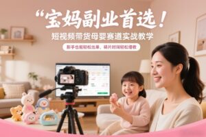 宝妈副业首选！短视频带货母婴赛道实战教学，新手也能轻松出单，碎片时间轻松增收