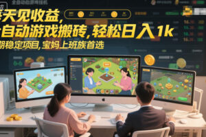 每天见收益，全自动游戏搬砖，轻松日入1k，长期稳定项目，宝妈上班族首选【揭秘】