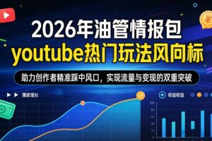2026年油管情报包，youtube热门玩法风向标，助力创作者精准踩中风口，实现流量与变现的双重突破