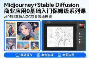 AIGC商业应用Midjourney+Stable Diffusion教程，0基础入门保姆级系列课