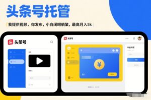 头条号AI托管，我提供视频，你发布，小白闭眼躺賺，最高月入5k+【揭秘】