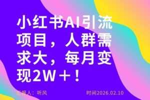 她通过这个AI项目每月做到2W＋的收入，最新小红书AI项目，人群需求大！