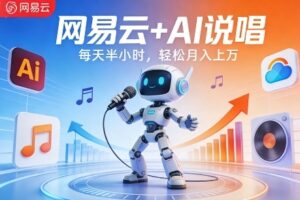 网易云+AI说唱，每天半小时，AI内容创作+流量变现，轻松月入1W