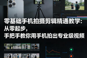 零基础手机拍摄剪辑精通教学：从零起步，手把手教你用手机拍出专业级视频