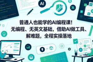 普通人也能学的AI编程课！无编程、无英文基础，借助AI做工具、解难题，全程实操落地