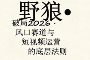 野狼团队·多平台实操运营课，覆盖AI口播、服装、好物、漫剪等热门玩法（更新4月29日）
