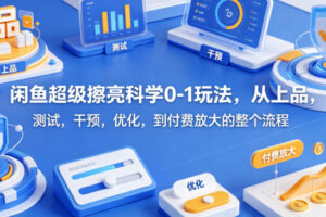闲鱼超级擦亮科学0-1玩法，从上品，测试，干预，优化，到付费放大的整个流程