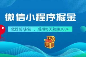 (18762期)微信小程序掘金,做好前期推广,后期每天躺赚300+