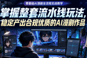 零基础AI漫剧全流程实战教学，掌握整套流水线玩法，稳定产出合规优质的AI漫剧作品