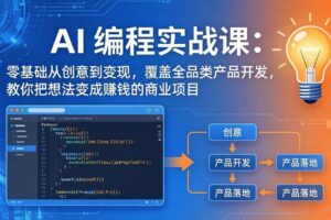（18857期）AI编程实战课-第三期-6月更新：零基础从创意到变现，覆盖全品类产品开发，把想法变成赚钱项目
