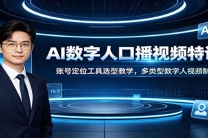 AI数字人口播视频特训课：账号定位工具选型教学，多类型数字人视频制作教程