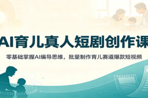 AI育儿真人短剧创作课：零基础掌握AI编导思维，批量制作育儿赛道爆款短视频