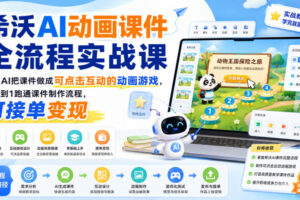 希沃AI动画课件全流程实战课｜用AI把课件做成可点击互动的动画游戏，从0到1跑通课件制作流程，可接单变现
