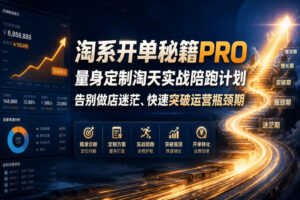 淘系开单秘籍PRO，量身定制淘天实战陪跑计划，告别做店迷茫、快速突破运营瓶颈期（更新260823）