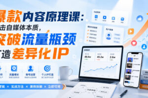 爆款内容原理课：直击自媒体本质，突破流量瓶颈打造差异化IP