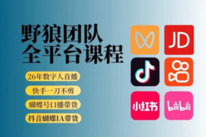 野狼团队2026新版全平台短视频带货教学，打开流量突破口，开始Ai带货（更新0903）