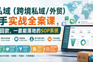 海外私域（跨境私域/外贸）操盘手实战全案课，从流量到回款，一套能落地的SOP系统