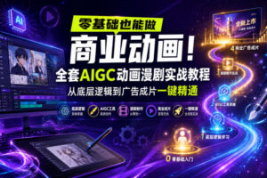 零基础也能做商业动画！全套AIGC动画漫剧实战教程，从底层逻辑到广告成片一键精通（更新0905）