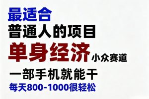 身经济小众赛道，一部手机就能干，每天搞个800-1000很轻松，最适合普通人的项目【揭秘】